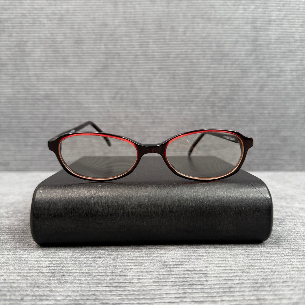 Halston H‎ 58 COL 30 Burgundy Red Oval Eyeglass Frames Made in USA Y2K